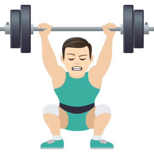 Home aixecant peses: pell clara per JoyPixels 9.0