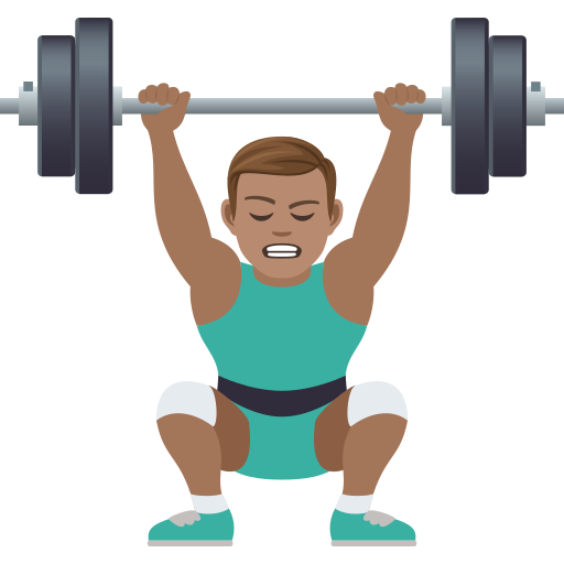 Pria mengangkat beban: warna kulit sedang untuk JoyPixels 9.0