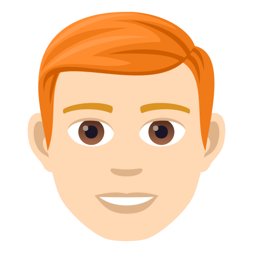 Muž: Světlý odstín pleti, zrzavé vlasy pro JoyPixels 9.0