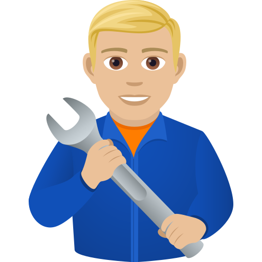 Muž Mechanik: Středně světlý odstín pleti pro JoyPixels 9.0