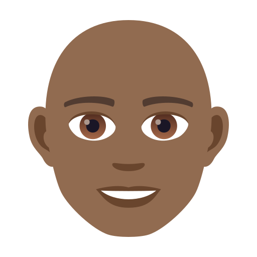 Uomo: Carnagione Abbastanza Scura, Calvo per JoyPixels 9.0
