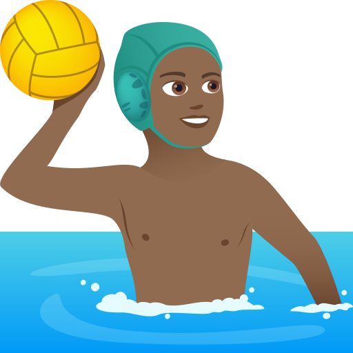 Muž hrající vodní pólo: Středně tmavý odstín pleti pro JoyPixels 9.0