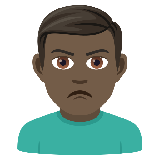 رجل عابس: بشرة بلون غامق لـ JoyPixels 9.0