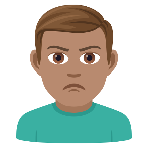 Uomo Imbronciato: Carnagione Olivastra per JoyPixels 9.0