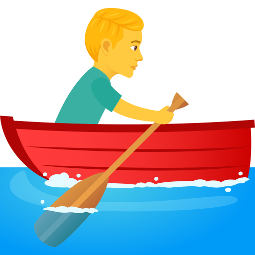 Mand i robåd for JoyPixels 9.0