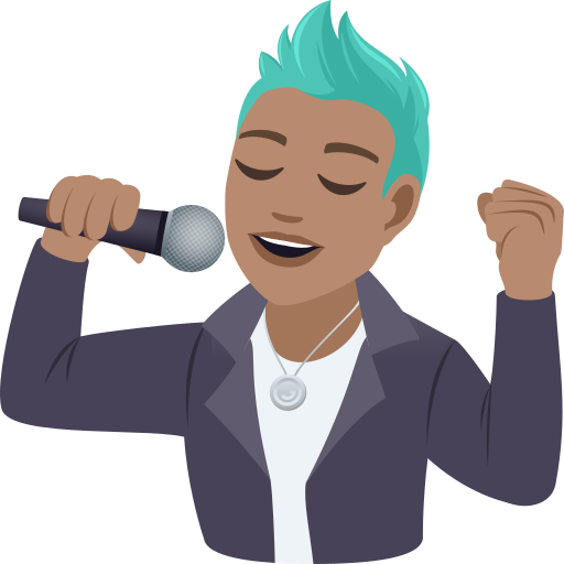 Penyanyi pria: warna kulit sedang untuk JoyPixels 9.0