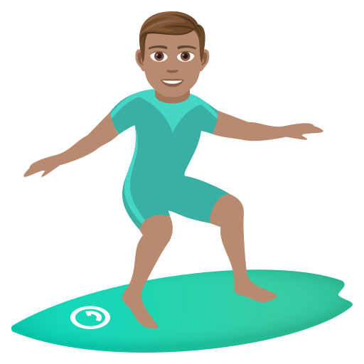 第男生冲浪: 中等肤色号为第JoyPixels 9.0号