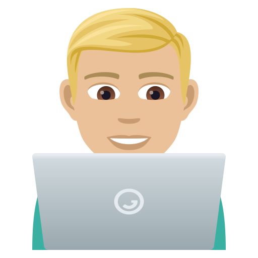 Άντρας τεχνολόγος: μεσαίος-ανοιχτόχρωμος τόνος δέρματος για JoyPixels 9.0