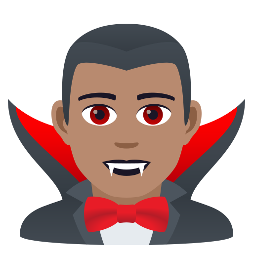 Vampir pria: warna kulit sedang untuk JoyPixels 9.0