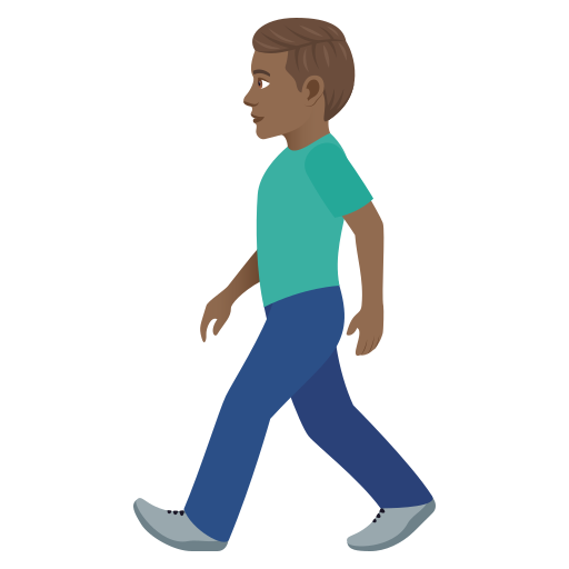 Muž na procházce: Středně tmavý odstín pleti pro JoyPixels 9.0