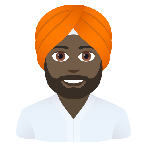 Homme En Turban: Peau Foncée pour JoyPixels 9.0