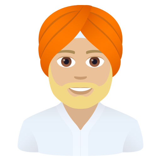Homme En Turban: Peau Moyennement Claire pour JoyPixels 9.0