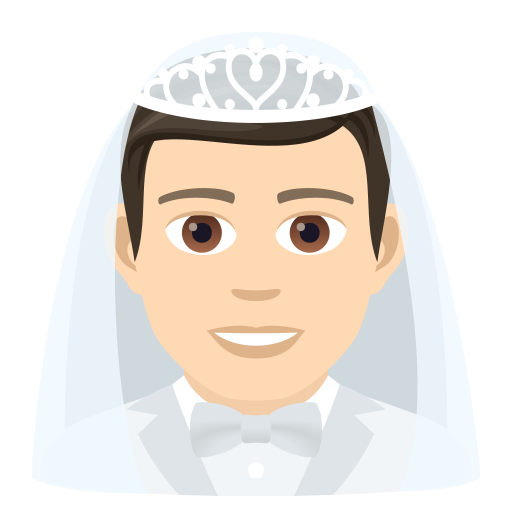 Man met sluier: lichte huidskleur voor JoyPixels 9.0