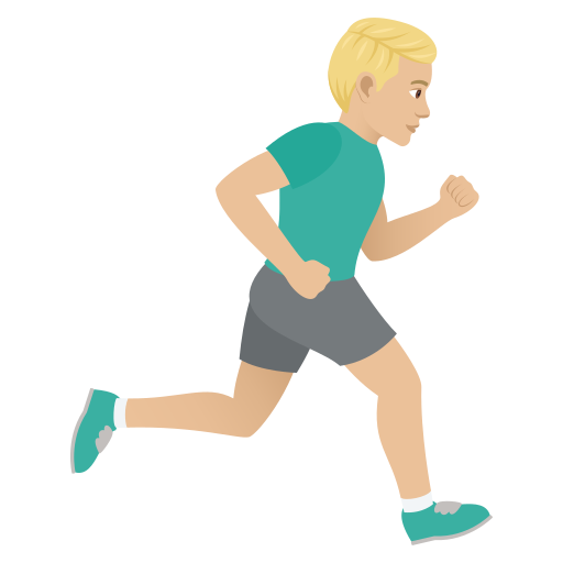 Home que corre cap a la dreta: pell mitjana-clara per JoyPixels 9.0