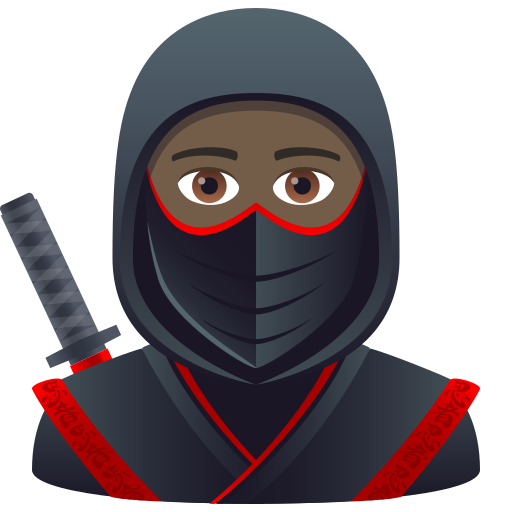 Ninja: donkere huidskleur voor JoyPixels 9.0