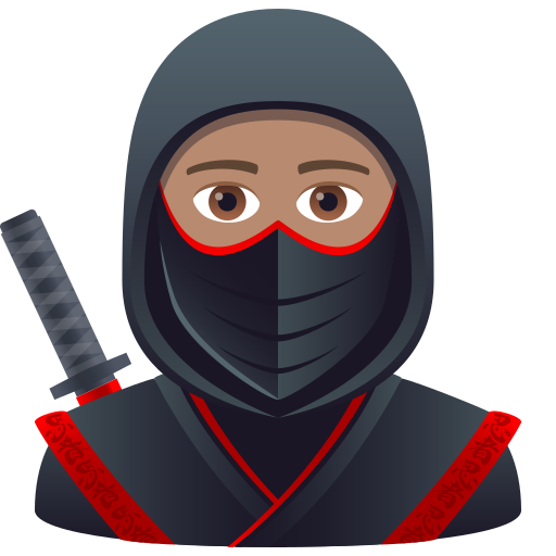 Ninja: Tono mediu al pielii pentru JoyPixels 9.0