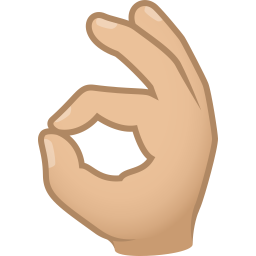 Χειρονομία οκ: μεσαίος-ανοιχτόχρωμος τόνος δέρματος για JoyPixels 9.0