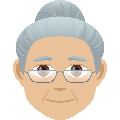 Oude vrouw: lichtgetinte huidskleur voor JoyPixels 9.0