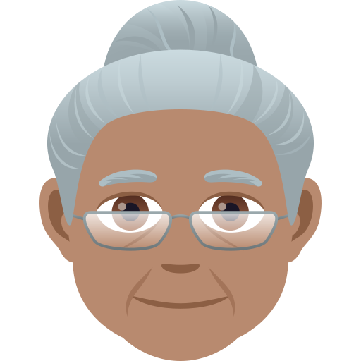 Oude vrouw: getinte huidskleur voor JoyPixels 9.0