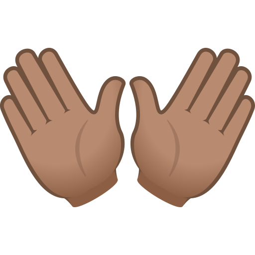 Ανοικτά χέρια: μεσαίος τόνος δέρματος για JoyPixels 9.0