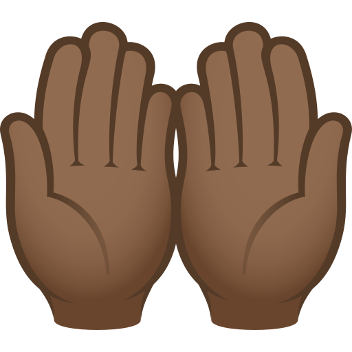 Společně vztyčené dlaně: Středně tmavý odstín pleti pro JoyPixels 9.0