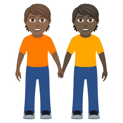 Hai người nắm tay: màu da tối trung bình và màu da tối cho JoyPixels 9.0
