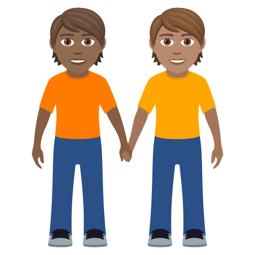 Hai người nắm tay: màu da tối trung bình và màu da trung bình cho JoyPixels 9.0
