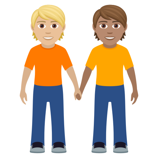 Hai người nắm tay: màu da sáng trung bình và màu da trung bình cho JoyPixels 9.0
