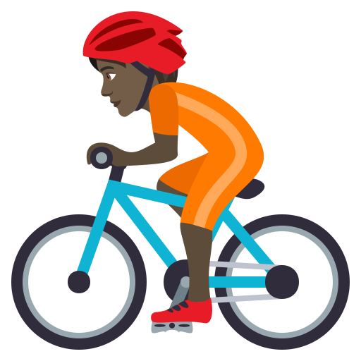 第骑自行车: 较深肤色号为第JoyPixels 9.0号