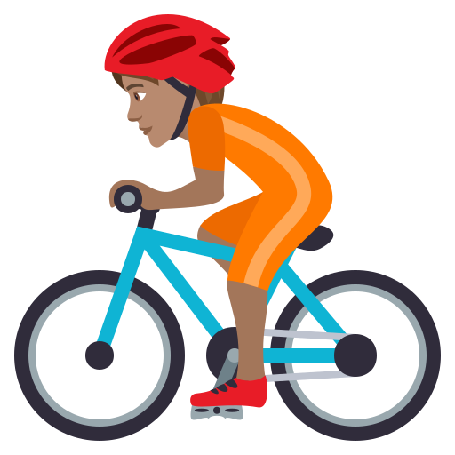 Bisiklet süren kişi: orta cilt tonu için JoyPixels 9.0