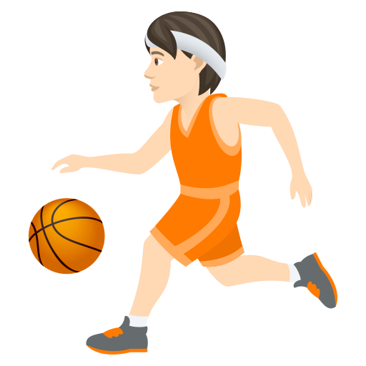 Άτομο παίζει μπάσκετ: ανοιχτόχρωμος τόνος δέρματος για JoyPixels 9.0