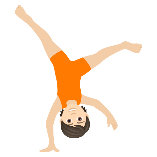 第侧手翻: 较浅肤色号为第JoyPixels 9.0号