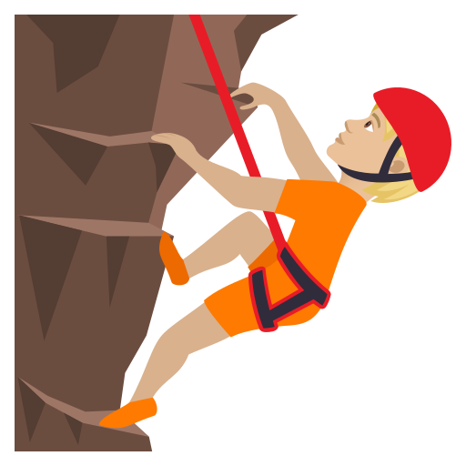 شخص يتسلّق: بشرة بلون فاتح ومعتدل لـ JoyPixels 9.0