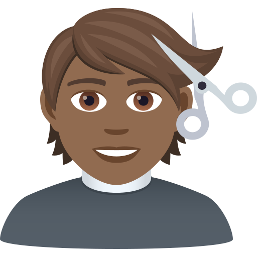 Saç kesimi: orta koyu cilt tonu için JoyPixels 9.0