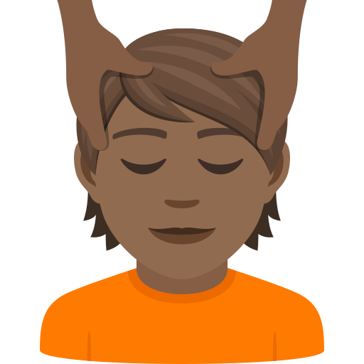 Persoana care primește masajul: Culoare medie-închis a pielii pentru JoyPixels 9.0