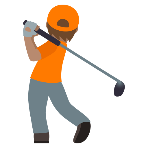 שחקן גולף: גוון עור בינוני עבור JoyPixels 9.0