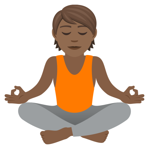 Osoba v pozici Lotus: Středně tmavý odstín pleti pro JoyPixels 9.0