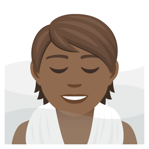 Orang dalam bilik berwap: ton kulit sederhana gelap untuk JoyPixels 9.0