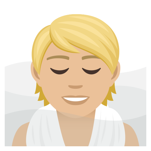 Osoba w zaparowanym pomieszczeniu: karnacja średnio jasna dla JoyPixels 9.0