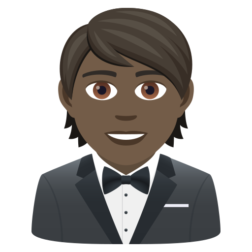 Persona amb esmòquing: pell fosca per JoyPixels 9.0