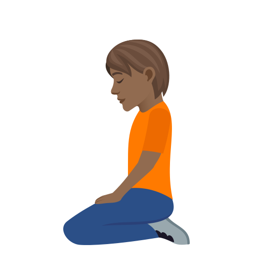 第下跪者: 中等-深肤色号为第JoyPixels 9.0号