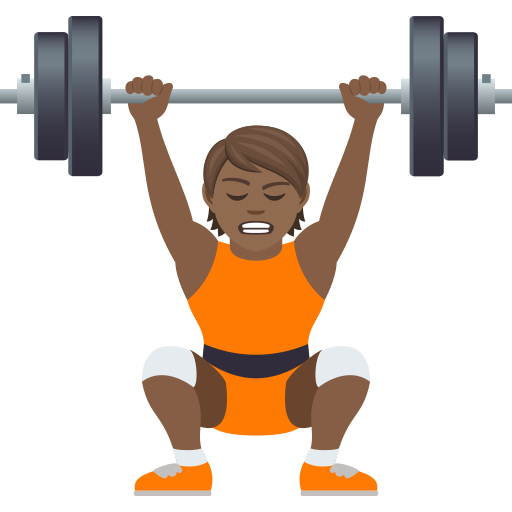 Person Lifting Weights: Medium-Dark Skin Tone for JoyPixels 9.0