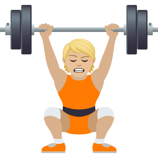 Person Lifting Weights: Medium-Light Skin Tone for JoyPixels 9.0