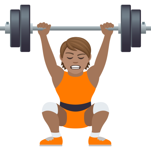 Person som lyfter tyngder: mellanfärgad hy för JoyPixels 9.0