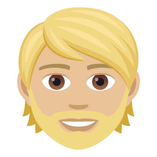 Persona: Pell Mitjà Clara, Barba per JoyPixels 9.0