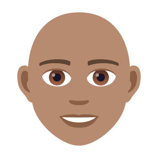 Erwachsener: Mittlere Hautfarbe, Glatze für JoyPixels 9.0