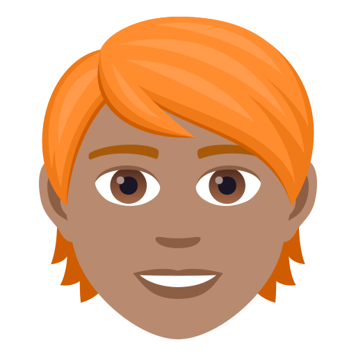 Osoba: Střední odstín pleti, Zrzavé vlasy pro JoyPixels 9.0