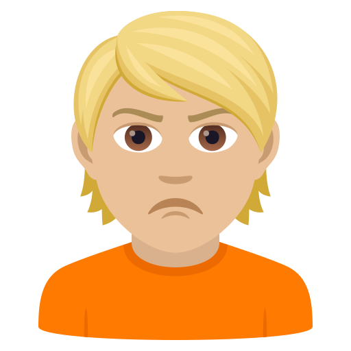 Κατσουφιασμένο άτομο: μεσαίος-ανοιχτόχρωμος τόνος δέρματος για JoyPixels 9.0