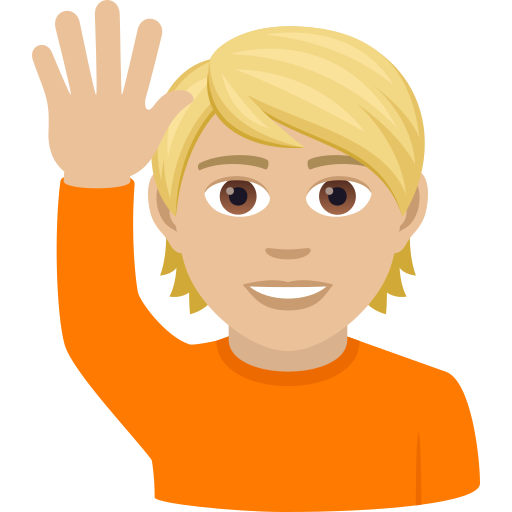 Persona Con Mano Alzata: Carnagione Abbastanza Chiara per JoyPixels 9.0