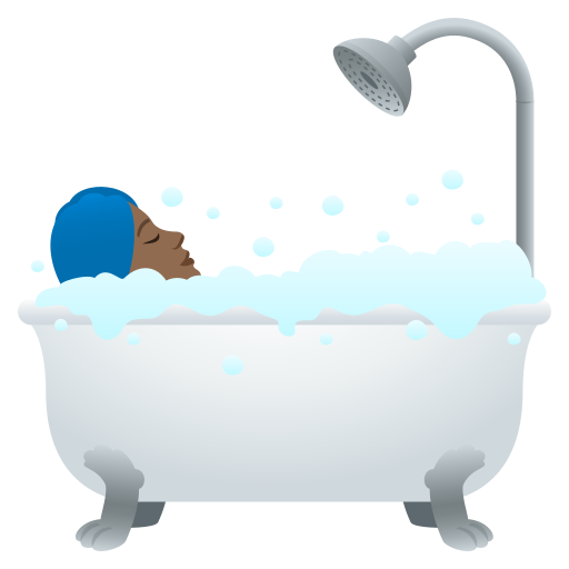 Persoană care face baie: Culoare medie-închis a pielii pentru JoyPixels 9.0